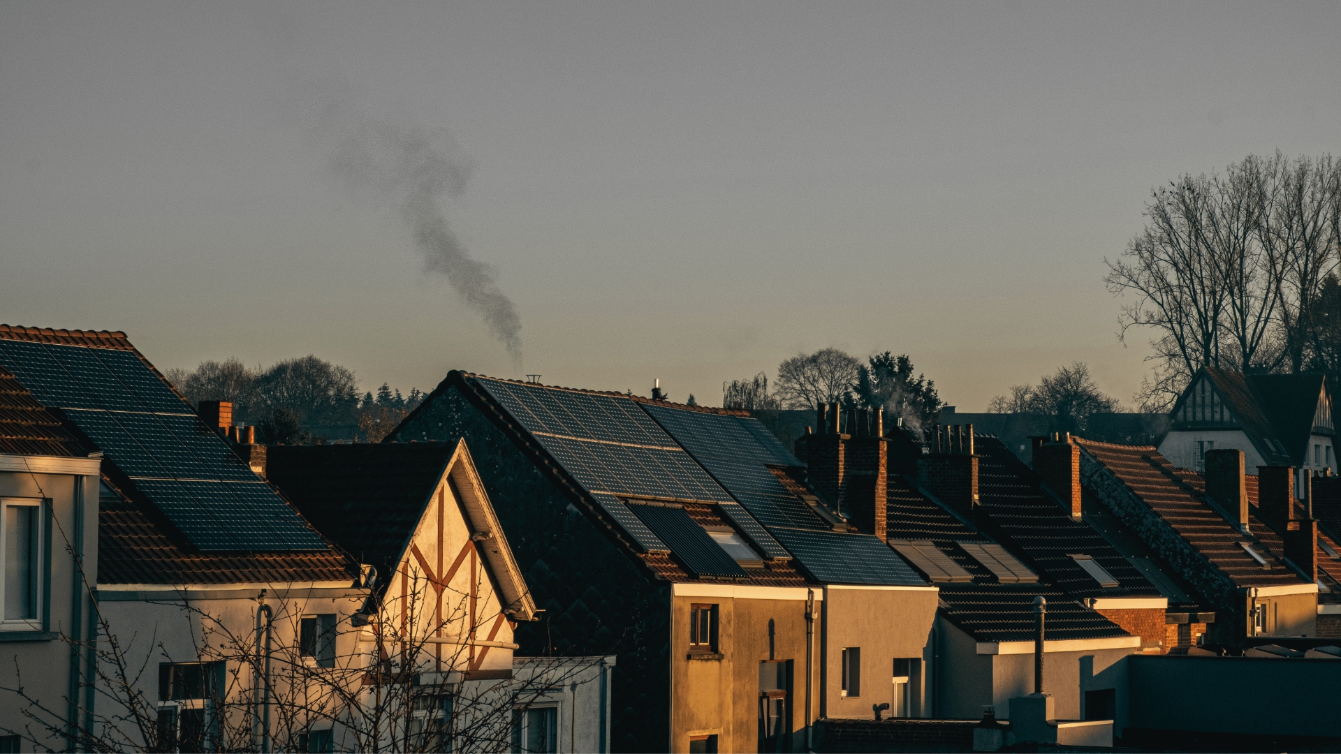 Solar panels on homes in the UK